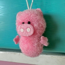 Load image into Gallery viewer, Vintage Japan Pom Pom Animal Mascot Charm - Pink Piggy
