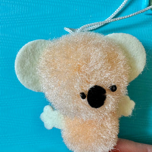 Vintage Japan Pom Pom Animal Mascot Charm - Long Legs Koala