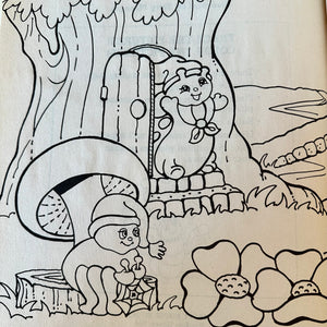 1987 Vintage Glo Worm Friends Coloring Book