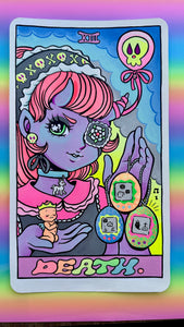 Tarot Card Death Original Artwork Framed Acrylic Painting on Paper