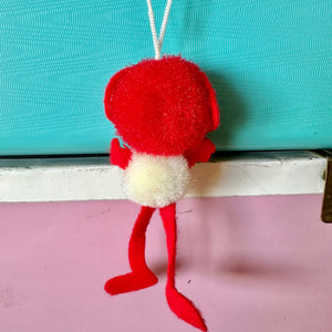 Vintage Japan Pom Pom Animal Mascot Charm - Long Legs Dog