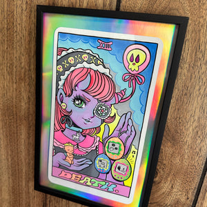 Tarot Card Death Original Artwork Framed Acrylic Painting on Paper