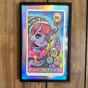 Tarot Card Death Original Artwork Framed Acrylic Painting on Paper