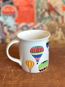 80s Vintage Mikasa Hot Air Balloon Mug - Rare Up Up and Away print Coffee Mug