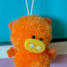 Load image into Gallery viewer, Vintage Japan Pom Pom Animal Mascot Charm - Orange Piggy
