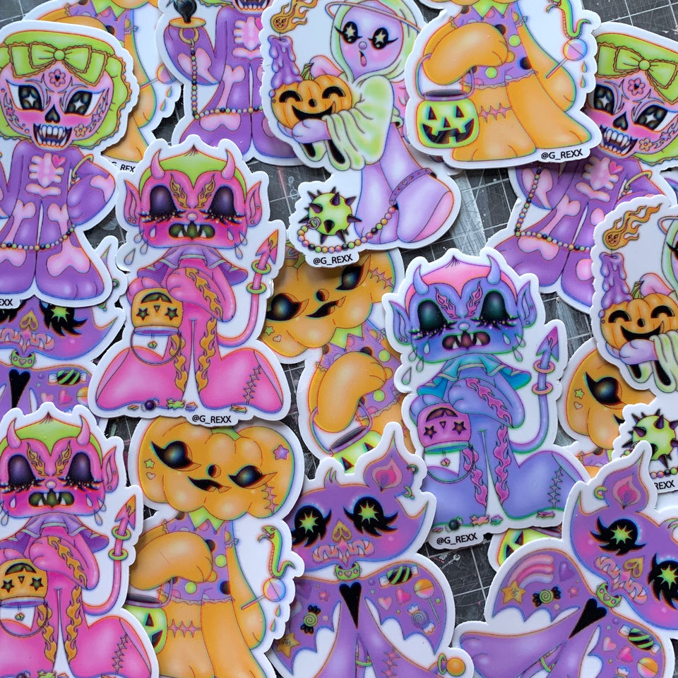 halloween sticker pack artist made by gina cannella y2k kawaii 